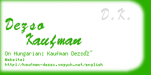 dezso kaufman business card